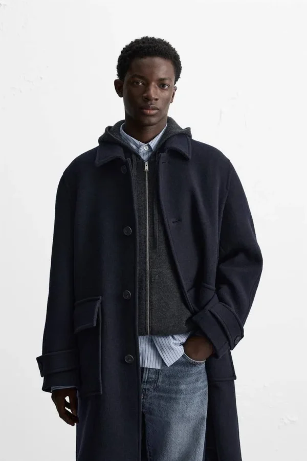 Relaxed fit wool blend coat - Image 3