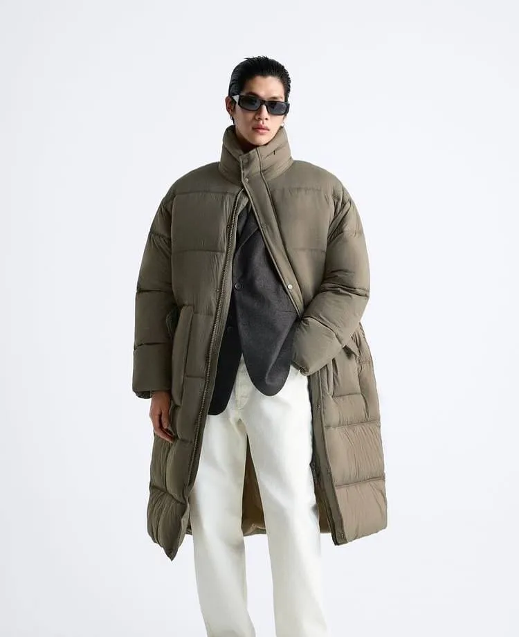 LONG PUFFER COAT - Mink